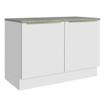 Balcão De Pia 120Cm 2PTSBranco/Branco Veludo Lux Madesa Balcão De Pia 120Cm 2PTSBranco/Branco Veludo Lux Madesa