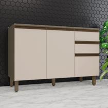 Balcão de Pia 120cm 3 Portas 2 Gavetas (sem Tampo) Connect Henn - Duna/Cristal