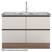 Balcão de Pia 120cm Etna Carvalho OAK Off White Poliman