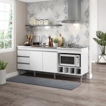 Balcão de Pia 182,5Cm 3 Gavetas Cooktop Forno MDP 2035 Menu Móveis