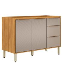 Balcão de Pia 2 Portas 3 Gavetas 120cm sem Pia em MDF Plena Balcão de Pia 2 Portas 3 Gavetas 120cm sem Pia em MDF Plena
