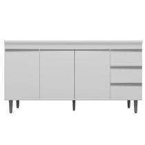 Balcão de Pia 3 Portas Andréia 150 cm Branco Sem Tampo 1818 AJL Móveis