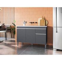 Balcão De Pia Ambiente Tatiane 120 Cm Cinza Fosco - Ajl Balcão De Pia Ambiente Tatiane 120 Cm Cinza Fosco - Ajl