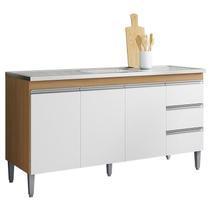 Balcão de Pia Andréia 150cm Amêndoa Branco - AJL Balcão de Pia Andréia 150cm Amêndoa Branco - AJL