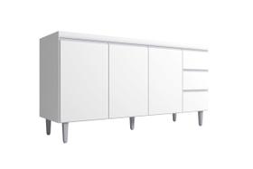 Balcão de Pia Andréia 160 cm Branco AJL - 2M Decor Balcão de Pia Andréia 160 cm Branco AJL - 2M Decor