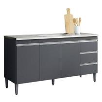 Balcão De Pia Andréia 160 Cm Cinza Fosco - Ajl Balcão De Pia Andréia 160 Cm Cinza Fosco - Ajl