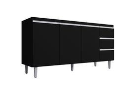 Balcão de Pia Andréia 160 cm Preto AJL - 2M Decor