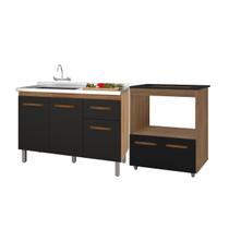 Balcão de Pia Anita 120cm Balcão para Cooktop 5 Bocas Elisa Cozinha Compacta Bancada Multiuso móblis