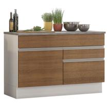 Balcão de Pia Armário de Cozinha 120 cm 1 Porta e 2 Gavetas (Com Tampo) Branco/Rustic Glamy Madesa Balcão de Pia Armário de Cozinha 120 cm 1 Porta e 2 Gavetas (Com Tampo) Branco/Rustic Glamy Madesa
