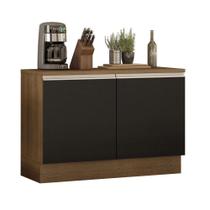 Balcão de Pia Armário de Cozinha 120 cm 2 Portas (Com Tampo) Rustic/Preto Glamy Madesa Balcão de Pia Armário de Cozinha 120 cm 2 Portas (Com Tampo) Rustic/Preto Glamy Madesa