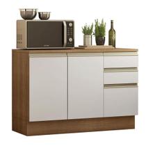 Balcão de Pia Armário de Cozinha 120 cm 2 Portas e 3 Gavetas (Com Tampo) Rustic/Branco Glamy Madesa Balcão de Pia Armário de Cozinha 120 cm 2 Portas e 3 Gavetas (Com Tampo) Rustic/Branco Glamy Madesa
