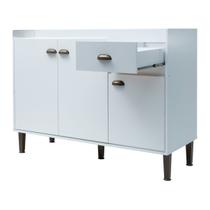 Balcão De Pia Cozinha 120cm 3 Portas 1 Gaveta Organizador Pés Com Altura Ajustável Sem Tampo