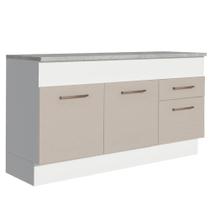 Balcão de Pia Cozinha 150 cm 2 Portas e 2 Gavetas (Com Tampo) Branco/Crema Agata Madesa Balcão de Pia Cozinha 150 cm 2 Portas e 2 Gavetas (Com Tampo) Branco/Crema Agata Madesa