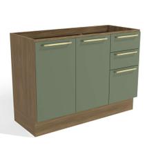 Balcão de Pia Cozinha Botanic 120cm 02 Portas 03 Gavetas M624 Kappesberg