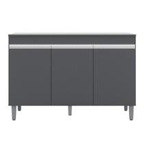 Balcão de Pia Cozinha Manu 120 cm Cinza 1988 Sem Tampo AJL Móveis