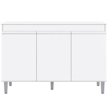 Balcão de Pia Cozinha Manu 120cm Branco 1889 Sem Tampo AJL Móveis