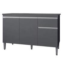 Balcão de Pia Cozinha Tatiane 120 cm Cinza Fosco 2001 Sem Tampo AJL Móveis