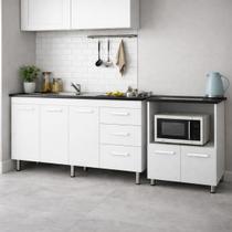 Balcão de Pia Diana 150cm Balcão Cooktop Elisa para 5 Bocas Cozinha Compacta Bancada Multiuso moblis