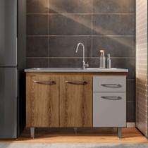 Balcão De Pia França II Mel/Titânio - Saga Decor