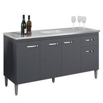 Balcão de Pia Gabriela 150 cm Cinza Fosco - AJL