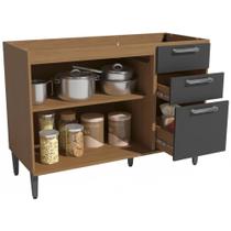 Balcão de Pia Kappesberg T722 2 Portas 3 Gavetas MDP 120cm Balcão de Pia Kappesberg T722 2 Portas 3 Gavetas MDP 120cm