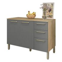 Balcão De Pia Mad Versalhes 120 Cm Com Tampo Freijó Gris - Kits Paraná Balcão De Pia Mad Versalhes 120 Cm Com Tampo Freijó Gris - Kits Paraná