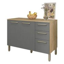 Balcão De Pia Mad Versalhes 120 Cm Com Tampo Freijó Gris - Kits Paraná