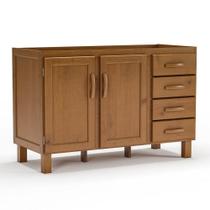 Balcão De Pia Para Cozinha 120 Cm 2 Portas 4 Gavetas Frida Imbuia Fosco Balcão De Pia Para Cozinha 120 Cm 2 Portas 4 Gavetas Frida Imbuia Fosco