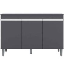 Balcão de Pia para Cozinha 120 cm 3 Portas Kadu Cinza