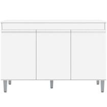 Balcão De Pia Para Cozinha 120 Cm Kadu 3 Portas Branco