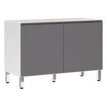 Balcão De Pia Sem Tamp 120cm Branco Com Cinza Puro