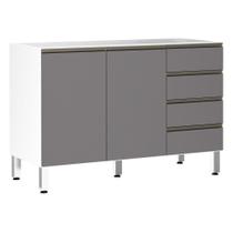 Balcão De Pia Sem Tamp 120cm Branco Com Cinza Puro Balcão De Pia Sem Tamp 120cm Branco Com Cinza Puro