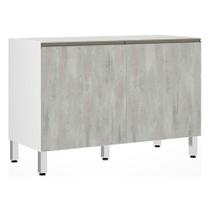 Balcão De Pia Sem Tamp 120cm Branco Com Concreto Balcão De Pia Sem Tamp 120cm Branco Com Concreto