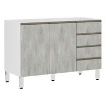 Balcão De Pia Sem Tamp 120cm Branco Com Concreto Balcão De Pia Sem Tamp 120cm Branco Com Concreto
