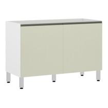 Balcão De Pia Sem Tamp 120cm Branco Com Kashmir Balcão De Pia Sem Tamp 120cm Branco Com Kashmir