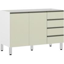 Balcão De Pia Sem Tamp 120cm Branco Com Kashmir Balcão De Pia Sem Tamp 120cm Branco Com Kashmir
