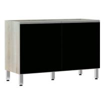 Balcão De Pia Sem Tamp 120cm Lis Legno Crem e Preto Tx