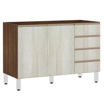 Balcão de Pia sem Tampo para Cozinha 120cm 2 Portas 4 Gavetas Jade Luciane Móveis Balcão de Pia sem Tampo para Cozinha 120cm 2 Portas 4 Gavetas Jade Luciane Móveis