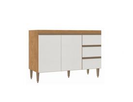 Balcão de Pia Soluzione 0449 em MDP com Amplo Espaço Interno freijó imperial / branco texturizado Balcão de Pia Soluzione 0449 em MDP com Amplo Espaço Interno freijó imperial / branco texturizado