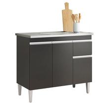 Balcão de Pia Tatiane 100cm Preto Fosco - AJL
