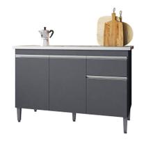 Balcão De Pia Tatiane 120 Cm Cinza Fosco - Ajl Balcão De Pia Tatiane 120 Cm Cinza Fosco - Ajl