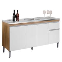 Balcão de Pia Tatiane 145cm Amêndoa Branco - AJL Balcão de Pia Tatiane 145cm Amêndoa Branco - AJL