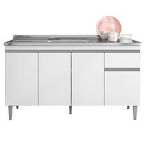 Balcão de Pia Tatiane 150 cm Branco Brilho - AJL