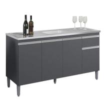 Balcão De Pia Tatiane 150 Cm Cinza Fosco - Ajl Balcão De Pia Tatiane 150 Cm Cinza Fosco - Ajl