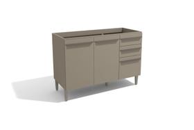 Balcão De Pia Versa 2 Portas 3 Gavetas Conect 1,20m X 52cm