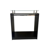 Balcão de vidro cabideiro mdf preto para lojas