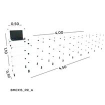 Balcão de Vidro Caixa - C/ Conectivo Preto MOD.50 - 4,50 x 1,10 x 0,30m