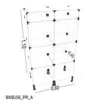 Balcão de Vidro com Porta Bijuteria - C/ Conectivo Preto - - 0,60 x 1,10 x 0,40m