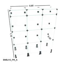 Balcão de Vidro com Porta Bijuteria - C/ Conectivo Preto - - 0,90 x 1,10 x 0,30m Balcão de Vidro com Porta Bijuteria - C/ Conectivo Preto - - 0,90 x 1,10 x 0,30m