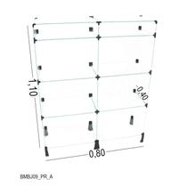 Balcão de Vidro com Porta Bijuteria - C/ Conectivo Preto - MOD.40 - 0,80 x 1,10 x 0,40m Balcão de Vidro com Porta Bijuteria - C/ Conectivo Preto - MOD.40 - 0,80 x 1,10 x 0,40m
